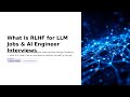 RLHF for LLM Jobs: PPO, DPO, TRL, and Interview Answers