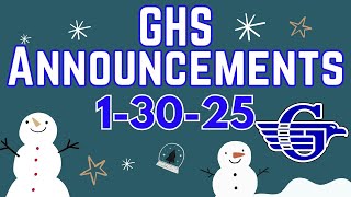 GHS Announcements 1-29-25