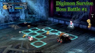 Digimon Survive FIRST Boss Battle Gameplay - Agumon Evolve \u0026 Karma System