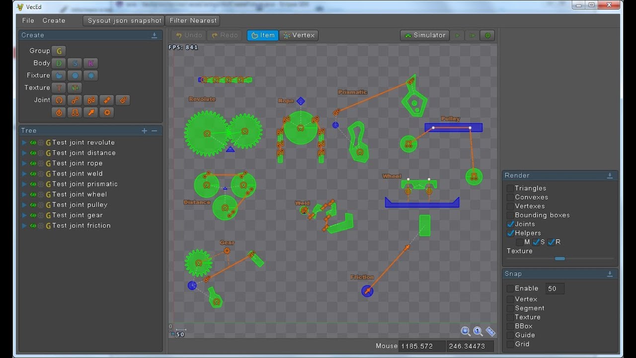 Vbox2d Preview 03 Joints Box2d Editor Youtube