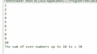 How to sum the even and odd number using java loop