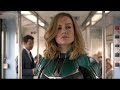 Captain Marvel Chasing Skrull - Train Fight Scene