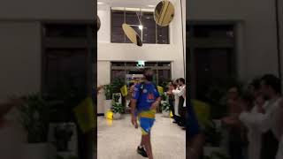 Chennai Super Kings Huge welcome at Dubai hotel.