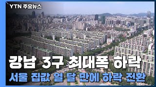 강남 3구 최대폭 하락...서울 집값 열 달 만에 하락 전환 / YTN