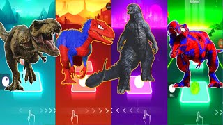 Jurassicworld Tyranosaurus🆚The indoraptor🆚The Godzilla🆚The T-rex evolution CoffinDance Song TilesHop