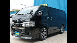 KT2430 ７型新車　ハイエースダークプライムⅡ　ガソリン２WD　両側パワースライドドア付き　5人乗り　FLEXカスタム　フレックス熊本店