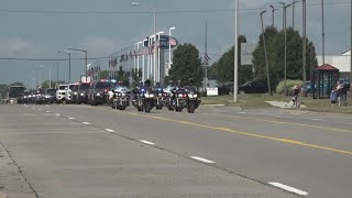 Procession of emergency vehicles honors Sgt. Ryan Proxmire