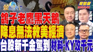 鴿子老鷹黑天鵝 降息無法救美經濟 台股新千金駕到 材料-KY攻千元？ft.朱岳中 謝晨彥 王映亮 温建勳  | 金臨天下 完整版 20230906 @tvbsmoney