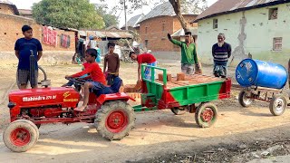 Taking The Mini Mahindra 275 Di Tractor By Loading Bricks | Mini Tractor | Bricks Loading