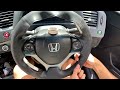 DIY steering wheel cover honda civic 2014. plastic wheel to leather one