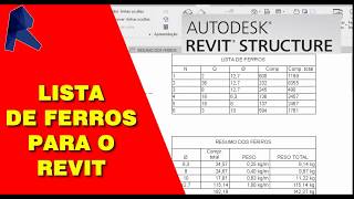 COMO FAZER LISTA DE FERROS NO REVIT