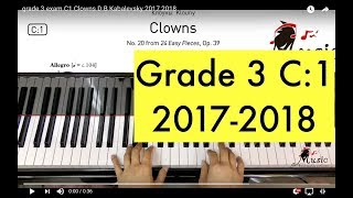 grade 3 exam C1 Clowns D B  Kabalevsky 2017 2018 #piano #abrsm #sheetmusic