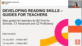Developing reading skills. Practical ideas for: B2 First for Schools, C1 Advanced and C2 Proficiency
