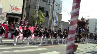 Ｈ25.10.13八木地区だんじり　西大路町やりまわし　久米田駅前