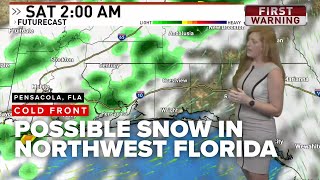 Could there be snow again this weekend in Pensacola, Florida?