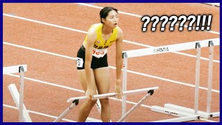 여고 허들 100m 결승전!! 깜짝놀랄만한 일이 벌어졌다!