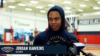 Jordan Hawkins on Kelly Olynyk, Karlo Matkovic | New Orleans Pelicans