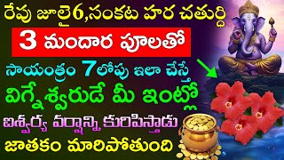 రేపు సంకట హర చతుర్ధి సాయంత్రం 7లోపు 3 మందార పూలతో ఇలా చేస్తే   ఐశ్వర్య వర్షాన్ని కురిపిస్తాడు