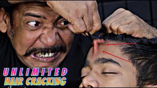 Unlimited Hair Cracking by Asim Barber | Head Massage & Neck Cracking | Spine Cracking | ASMR