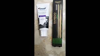 Charcoal  Toothpaste $15.99 Costco  Toothbrush $2 Walmart