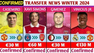 ALL CONFIRMED AND RUMOURS  WINTER TRANSFER NEWS,DONE DEALS✔, CASEMIRO TO ALNASSR,SIMONS TO ARSENAL