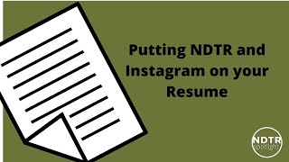 NDTR and Instagram on a Resume -Jolanta Nowobilski, BS, NDTR,