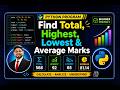 Python Program to Find Total, Highest, Lowest & Average Marks | Python for Beginners