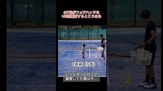 【テニス】5才児がフォアハンドを1年間練習するとこうなる#テニス#フォアハンド#5才#6才