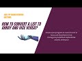 Java | Coding interview | How to convert a List to an Array and vice-versa ?