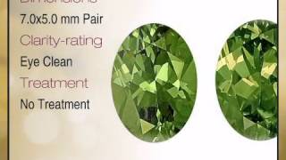 Perfect Pair of Well Matched Very Green Demantoid Garnet Gemstones, Oval Cut, 1.94 carats - africage