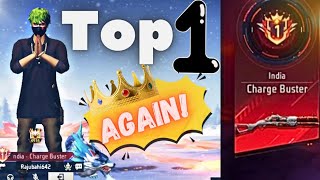 Hardest charge buster push for Top 1 Again in India | Free fire Rank push | Free fire gameplay