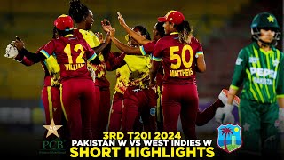 Short Highlights | Pakistan Women vs West Indies Women | 3rd T20I 2024 | PCB | M2F2A
