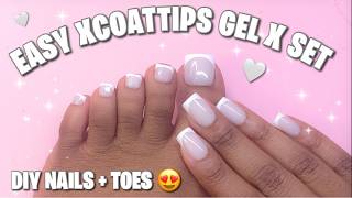 BTARTBOX XCOATTIPS FROSTED WHITE TIPS 🤍 TRYING NEW GAP FILLER SOILD NAIL GEL | NAILS & TOES SET