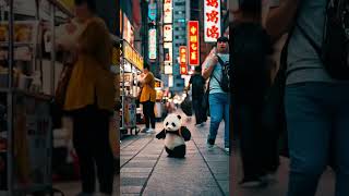 Mini panda passeando na cidade!! #funny