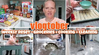 VLOGTOBER 2023 / WEEKLY RESET - GROCERY HAUL + COOKING + CLEANING