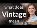 Vintage | what is VINTAGE definition