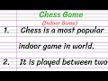 Chess Game Essay in English 10 Lines || Short Essay on Chess Game