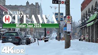 Ottawa Canada 🇨🇦 Winter Walking Tour Downtown 13 Jan 2024 in 4K UHD (HDR) 60 fps