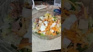 Eating Kroger Garden Salad With Chicken And Bacon Salad Kit For One, Dbn, MI, 12/21/24