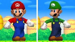 New Super Mario Bros DS - All Giant Mario & Luigi Powerups