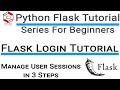 #11 Python Flask Tutorial - Flask Login Tutorial - Manage User Session in 3 Steps