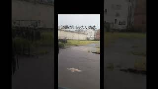 今日の雨で道路冠水😅まるで川見たでした😰#shorts