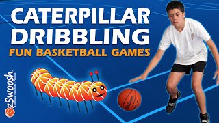 Fun BASKETBALL Drills for Kids - Caterpillar 🐛 (Youth Basketball Dribbling Game)