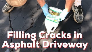 Filling Cracks in a Asphalt Driveway - How to - DIY