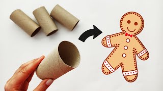 ✨ How To Make Gingerbread Man from Toilet Paper Rolls DIY Tutorial 🎄 Christmas Crafts \u0026 Decorations