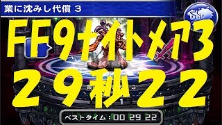 【FFRK】FF9ナイトメアダンジョン 業に沈みし代償3【悪夢】メルティジェミニ 29秒22