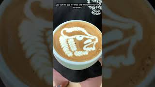 Tip for better contrast in latte art. #tutorial