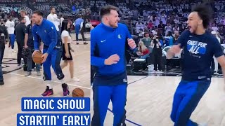 The Dallas Players' Reaction When Luka Doncic Hit Two Consecutive Crazy Half-Cou