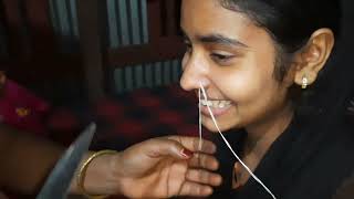 গ্রামীণ পদ্ধতিতে সুই সুতা দিয়ে নাক ফোরানো#video