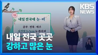 [날씨] 내일(27일) 전국 곳곳 강하고 많은 눈 / KBS  2025.01.26.